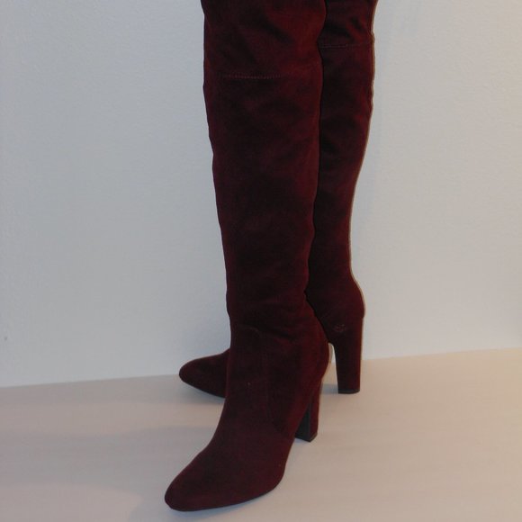 UNISA BURGUNDY OVER THE KNEE BOOTS SIZE 9.5 MEDIUM - Picture 8 of 10